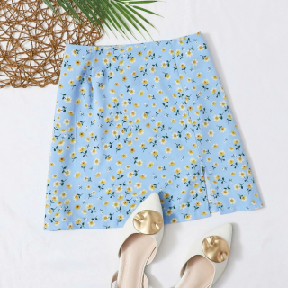 Falda con estampado floral
