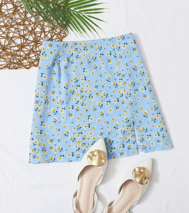 Falda con estampado floral