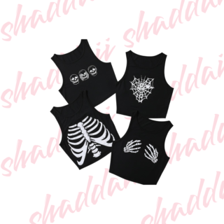 Halloween Shein Dama Top Huesos