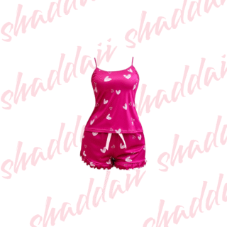 Shein Pijama rosa con corazones