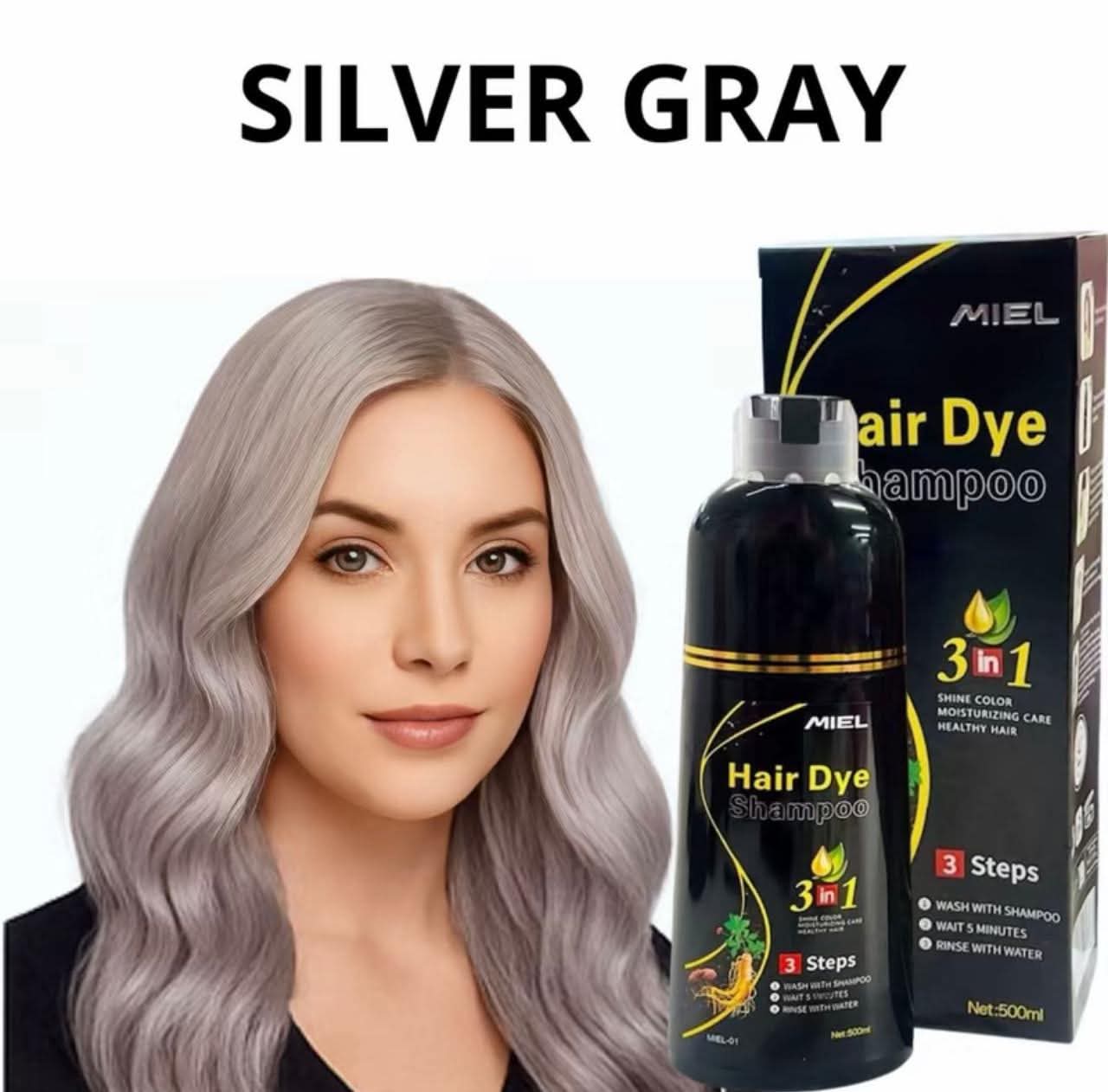 Shampoo Hair Dye Silver Gray (Gris Plata)